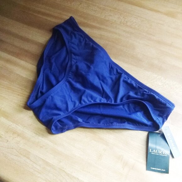 NWT Ralph Lauren LR7DA93 - Blue Bikini Swim Bottom Hipster Brief Beach Club Sz 4 - Picture 1 of 6